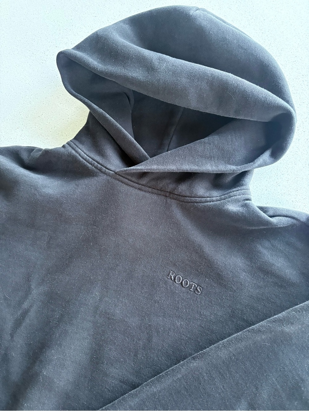 Roots woman’s Black Hoodie with Embroidered Logo